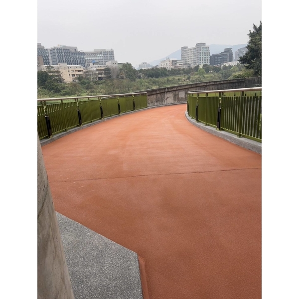 彩砂地坪應用於自行車道工程-劦翊實業有限公司