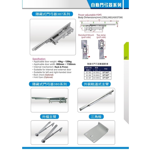 隱藏式門弓器