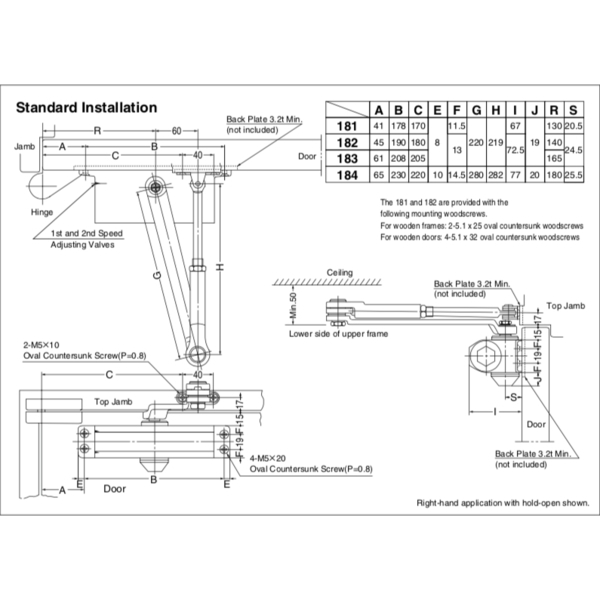 NEW STAR 182, 183, 184, 185, 186 外露式門弓器 Door Closer-美德亞有限公司