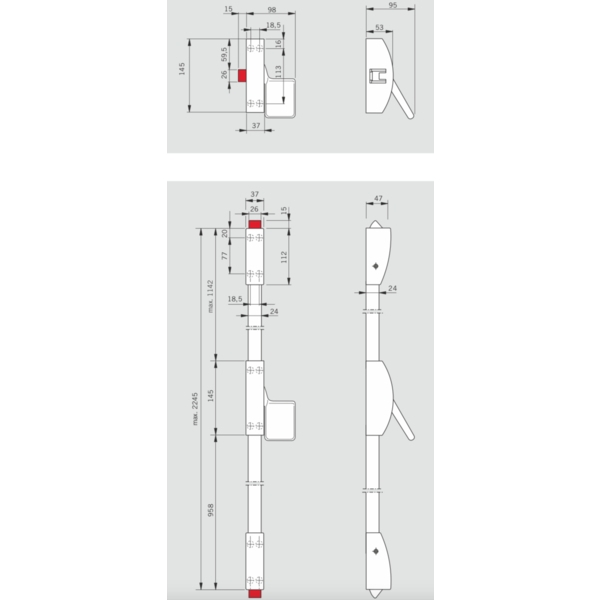 🇩🇪 DORMAKABA PHA2000 下壓式緊急逃生把手 Crossbar Fittings-美德亞有限公司