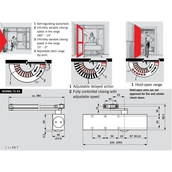 DORMAKABA TS-83外露式門弓器 Overhead Door Closer-美德亞有限公司