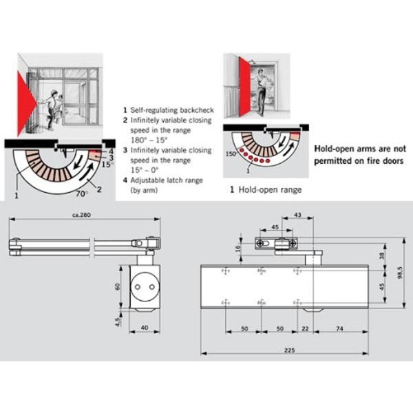 DORMAKABA TS-73 外露式門弓器 Overhead Door Closer-美德亞有限公司