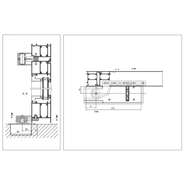 GEZE TS500 NV 150KG 標準型地鉸鏈 Floor-Concealed Door Closer-美德亞有限公司