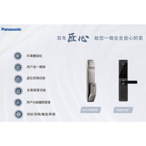 Panasonic G22, PEM系列 智慧型觸控電子門鎖 Keyless Digital Lock