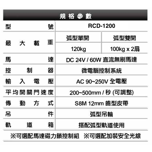 ASTER RCD-1200 圓弧型自動門機／電動門 Circutar Sliding Door-美德亞有限公司
