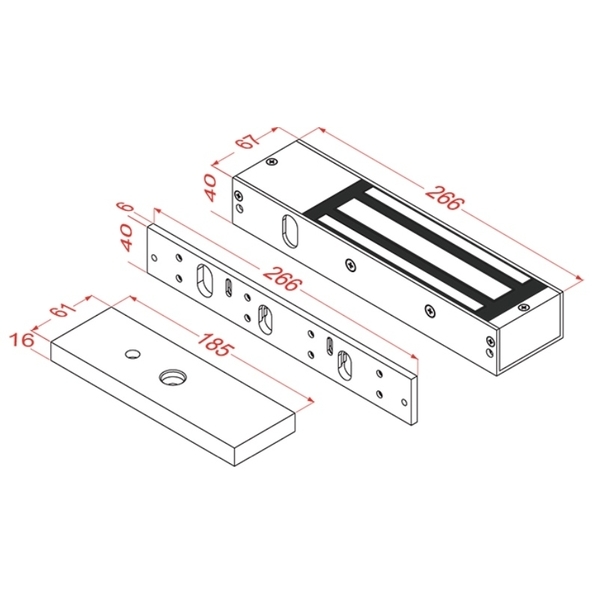 ASTER MD-01HT 1200磅外露型磁力鎖 Magnetic Lock-美德亞有限公司