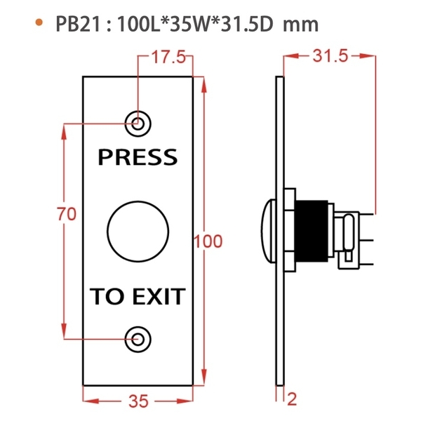 ASTER PB21, 22, 41 金屬按鈕開關 Metal Touch Switch-美德亞有限公司