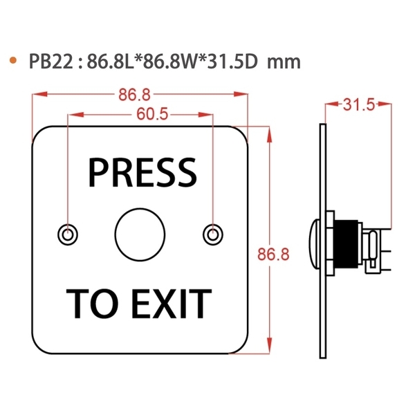 ASTER PB21, 22, 41 金屬按鈕開關 Metal Touch Switch-美德亞有限公司