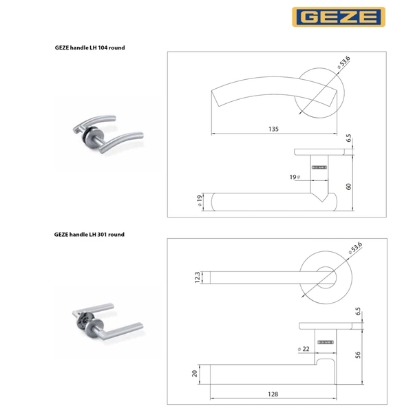GEZE LH系列 水平把手 Mortise Lock Handle-美德亞有限公司