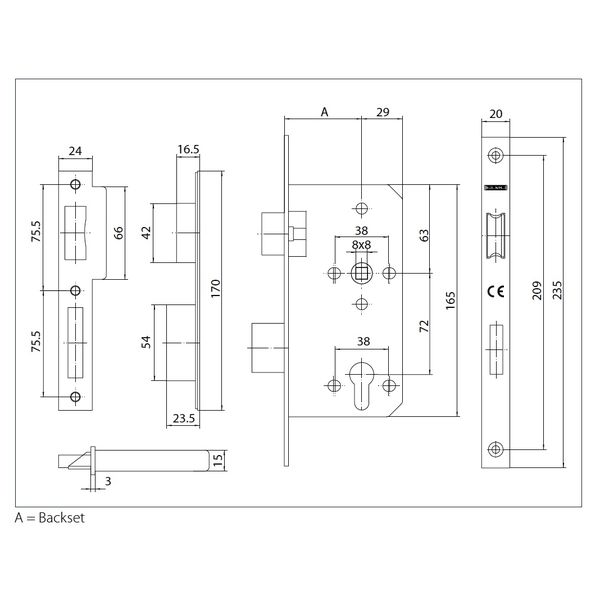 GEZE ML SL 72 標準型水平鎖 Standard Mortise Lock-美德亞有限公司