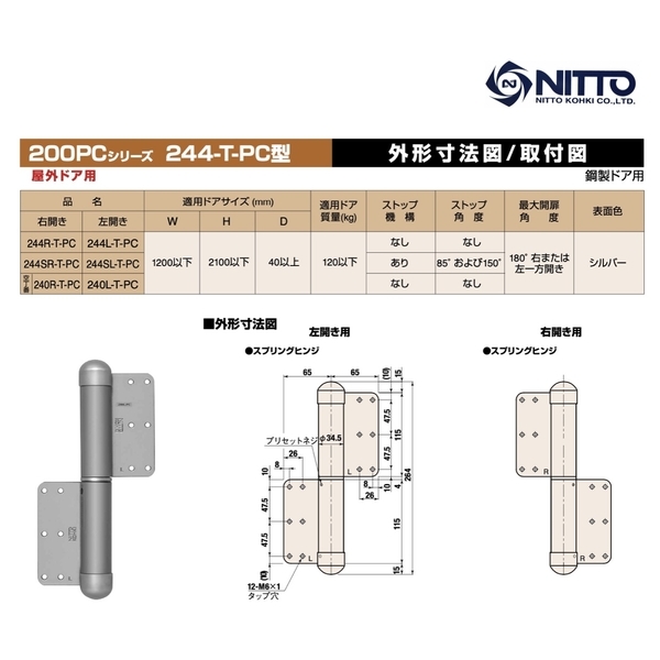 🇯🇵 NITTO 143ST, 244ST 自動回歸鉸鏈 Auto Hinge-美德亞有限公司