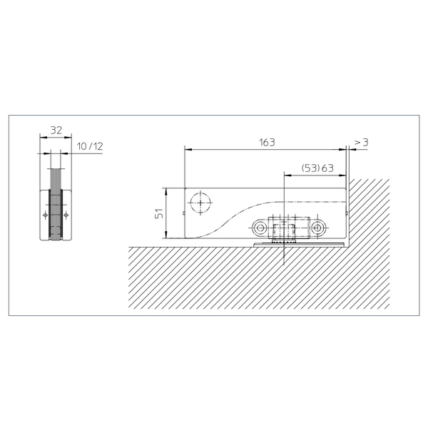 GEZE PT-10 玻璃門下夾具／下包角 Bottom patch-美德亞有限公司
