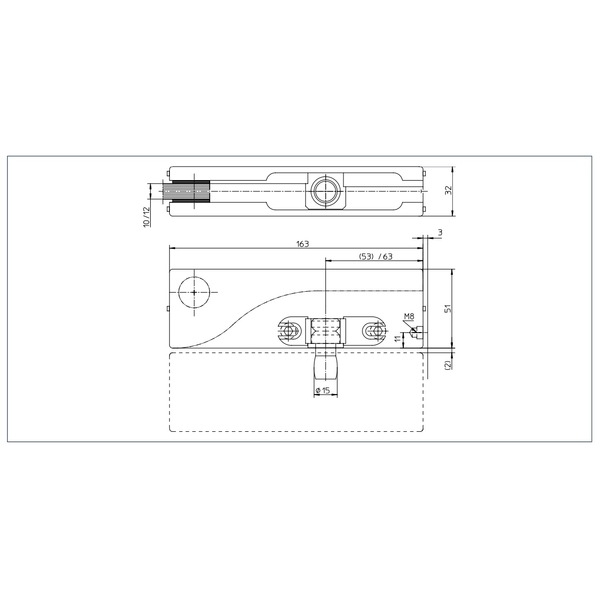 GEZE PT-30 玻璃門底下夾具／下包角 Bottom Patch-美德亞有限公司