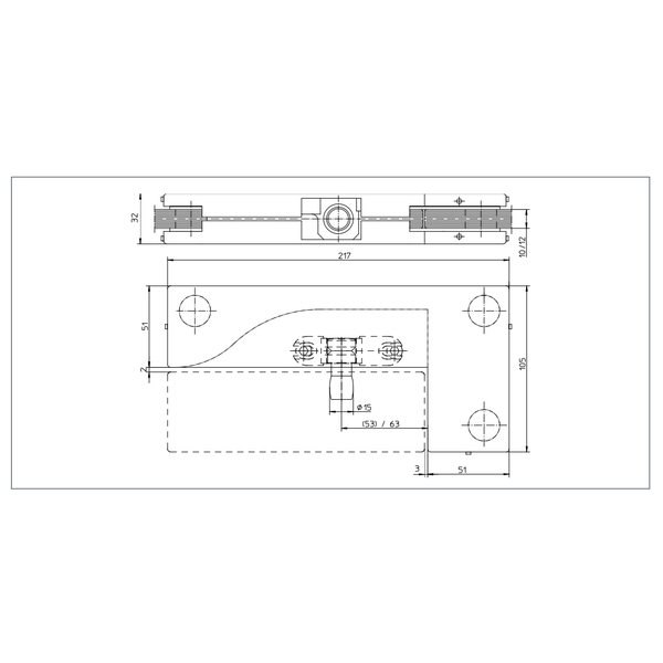 GEZE PT-40 L型玻璃門用夾具／包角 Patch for overpanel and sidelight-美德亞有限公司