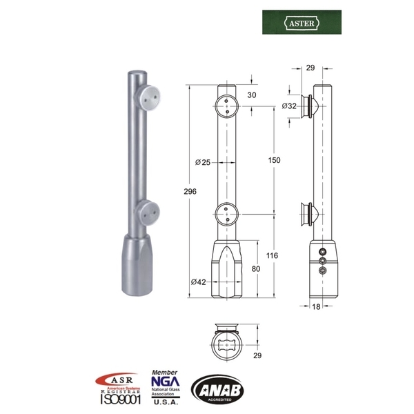 ASTER PD10 玻璃門用圓棒包角 Patch For Pivot Door