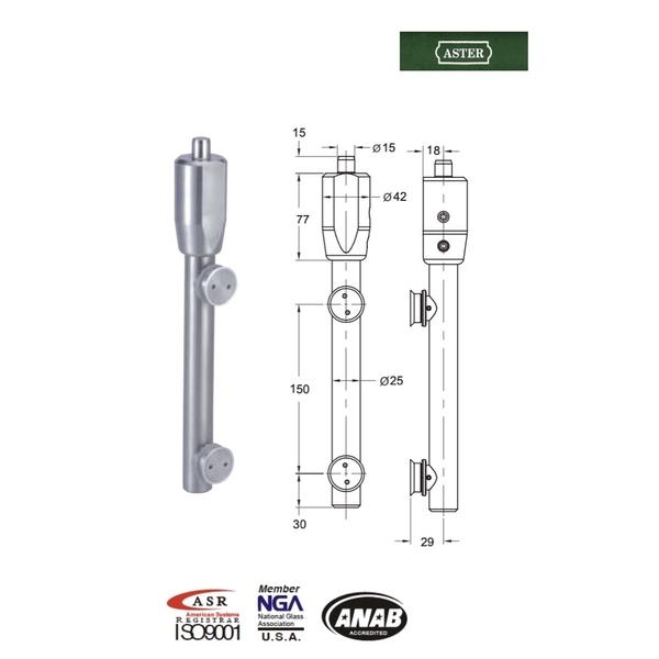 ASTER PD20 玻璃門用圓棒包角 Patch For Pivot Door