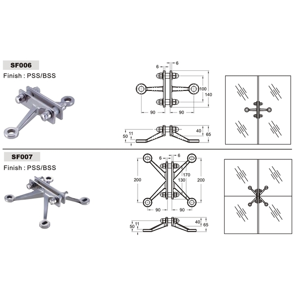 ASTER SF 玻璃爪具 Spider Fitting-美德亞有限公司