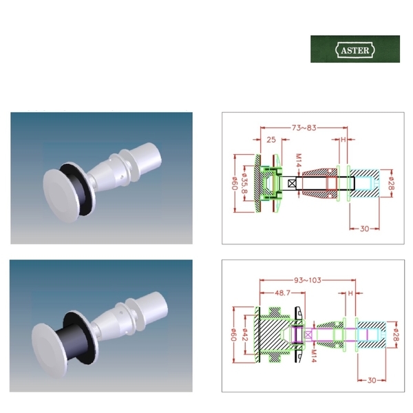 ASTER 2900系列 活動式球螺栓 Swivel Cap Head-美德亞有限公司