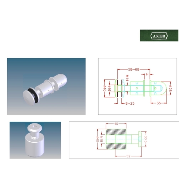 ASTER 2900系列 固定式球螺栓 Swivel Cap Head-美德亞有限公司