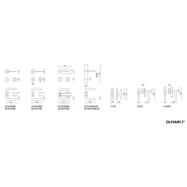 OLIVARI Lama 進口水平把手 Door Handle-美德亞有限公司