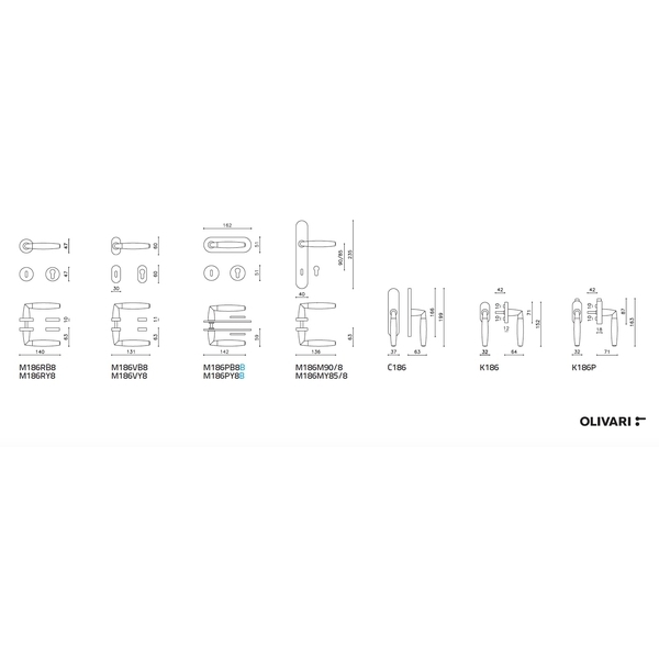 OLIVARI Sector 進口水平把手 Door Handle-美德亞有限公司