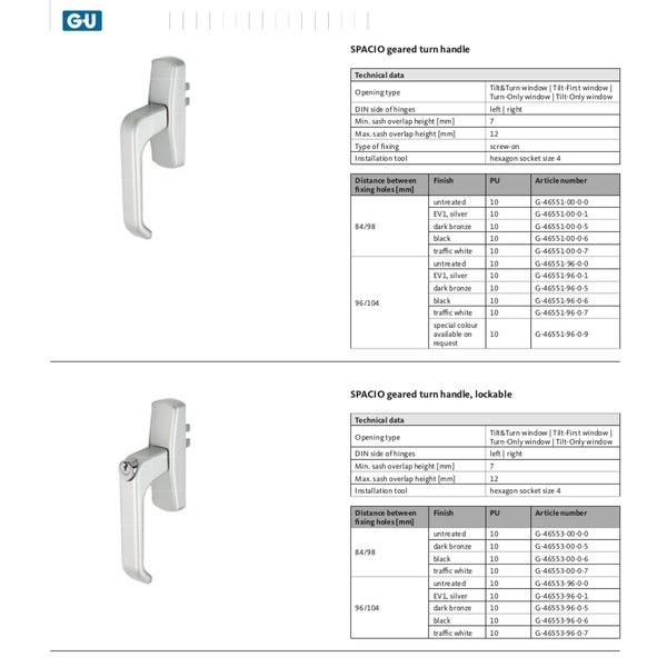 G-U 窗五金及配件 Hardware For Aluminium Windows-美德亞有限公司