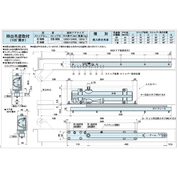 Ohtori DIAMOND C系列 隱藏式門弓器 Concealed Door Closer-美德亞有限公司