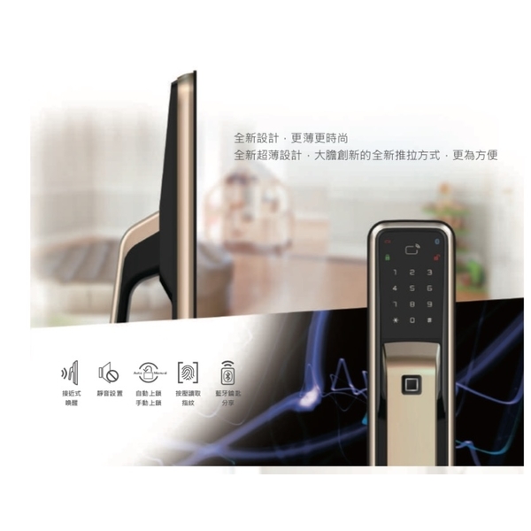 DORMAKABA DP-850 六合一智慧型推拉式電子鎖 Push／pull Digital Lock-美德亞有限公司