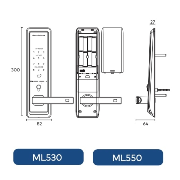 DORMAKABA ML-550 六合一智慧電子鎖 Digital Mortise Lock-美德亞有限公司