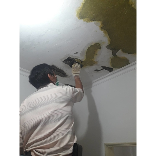鋼筋外露，epoxy 樹脂砂漿批覆補強