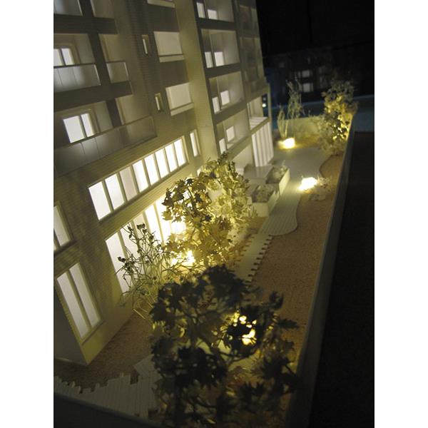 社區大樓夜景模型