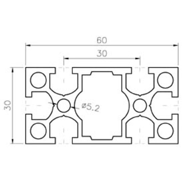 鋁擠型 (M6)  A3060-6-巨碩精機有限公司