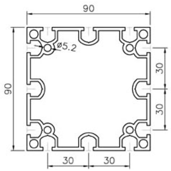 鋁擠型 (M6)  A90-6-巨碩精機有限公司
