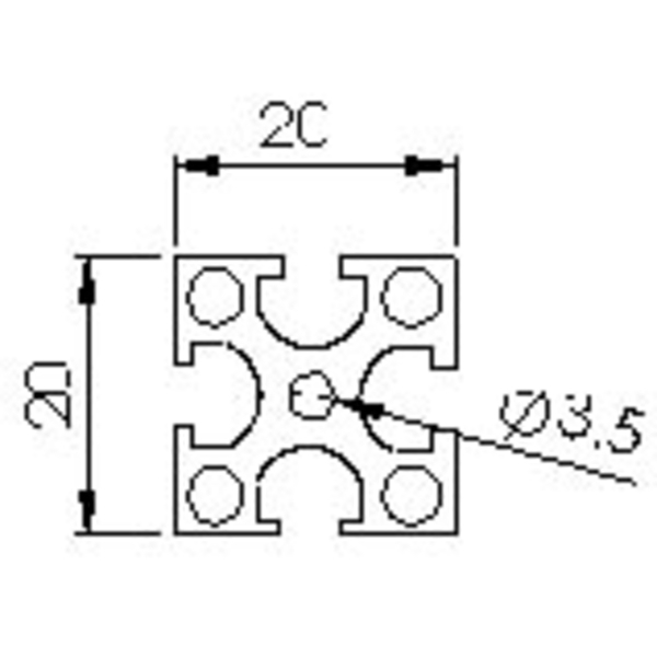 鋁擠型材料M4系列 A20-4-巨碩精機有限公司