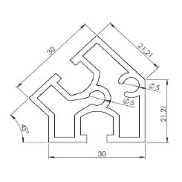 鋁擠型(M6) A30-45-巨碩精機有限公司