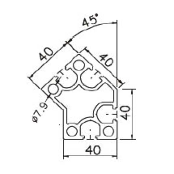 鋁擠型(M8)  A40-45-巨碩精機有限公司