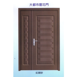 大都市內玄關壓花門-大亞金屬工程有限公司
