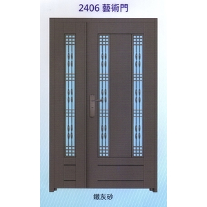 外玄關扁鋼花藝術門2406-大亞金屬工程有限公司