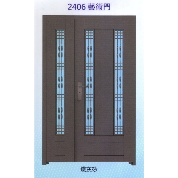 外玄關扁鋼花藝術門2406