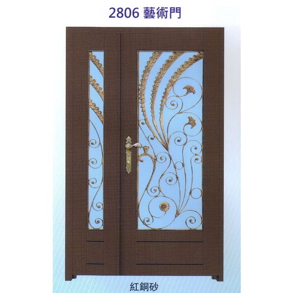 外玄關雙發門花藝術門2806