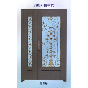 外玄關雙發門花藝術門2807-大亞金屬工程有限公司