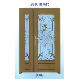 外玄關雙發門花藝術門2810-大亞金屬工程有限公司