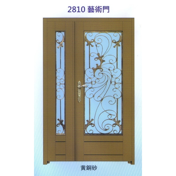 外玄關雙發門花藝術門2810