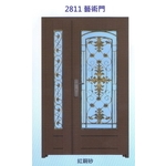 外玄關雙發門花藝術門2811-大亞金屬工程有限公司