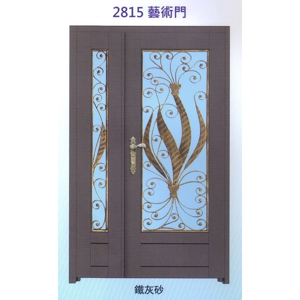 外玄關雙發門花藝術門2815