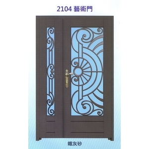 外玄關鑄鋁花、扁鋼花藝術門2104-大亞金屬工程有限公司