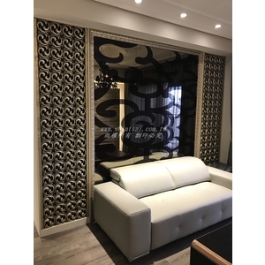 鏡子噴圖  圖案客製化 菱形組合鏡 玻璃噴圖 心經玻璃加工-昕采玻璃有限公司