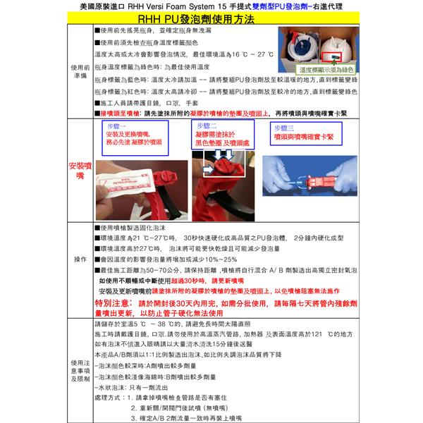 操作方法-手提式雙筒裝PU發泡組 操作方法-手提式雙筒裝PU發泡組