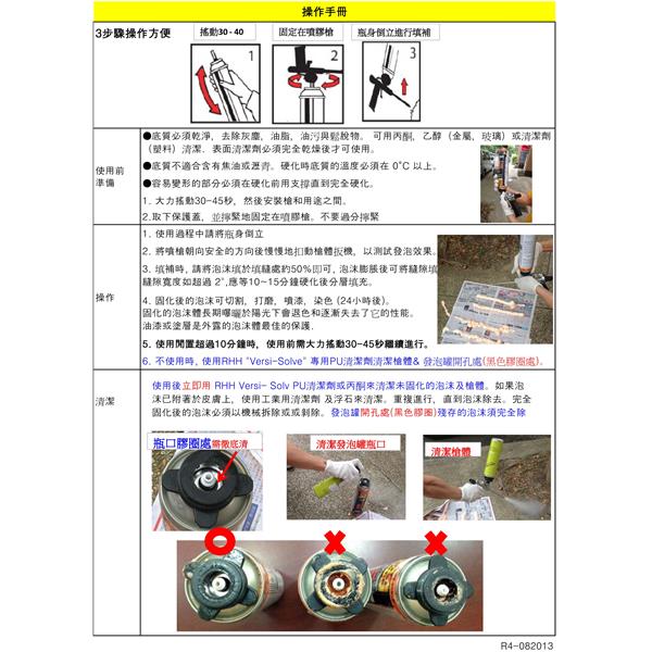 操作手冊 - 阻火填塞單劑型PU發泡劑 操作手冊 - 阻火填塞單劑型PU發泡劑