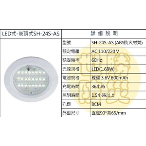 嵌頂式LED燈-世勝防災設備工程有限公司